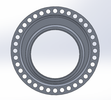 Eccentric tensioning plate model, front view