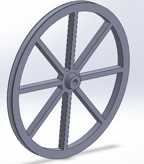Spoked wheel CAD model