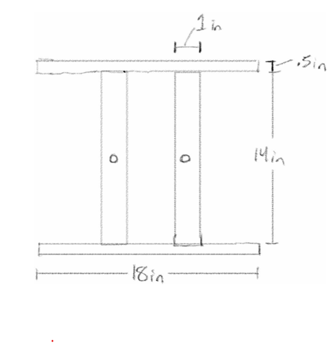Sketch of the extended baseplate with dimensions